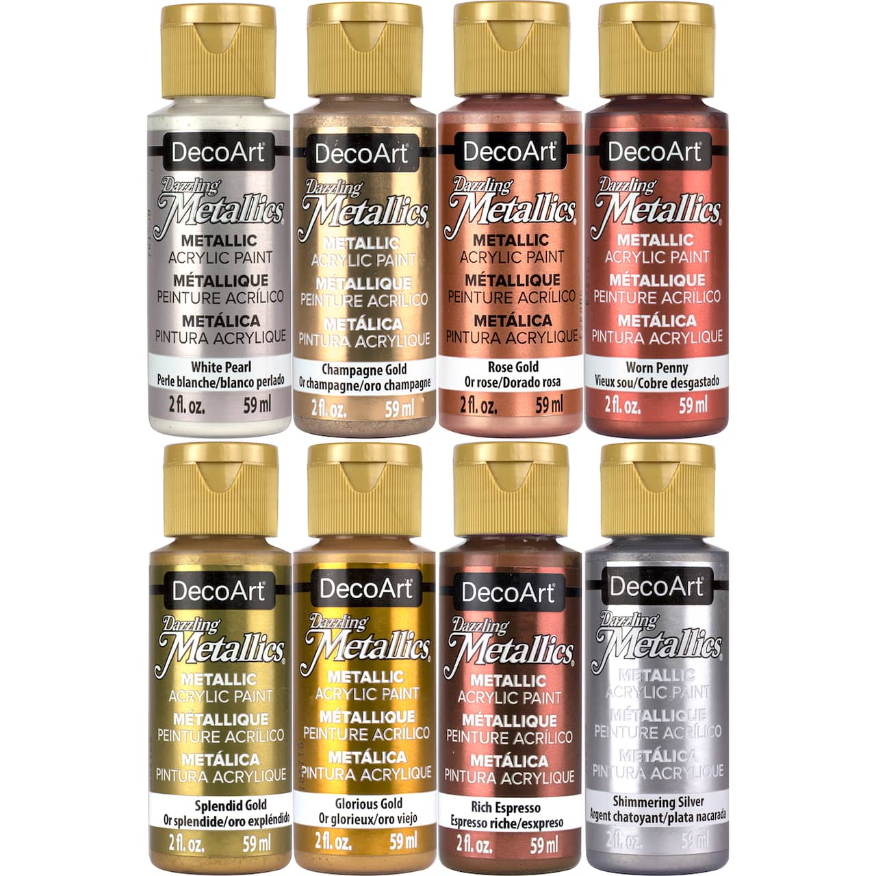 DecoArt&#xAE; Dazzling Metallics&#x2122; 8 Color Acrylic Paint Bundle